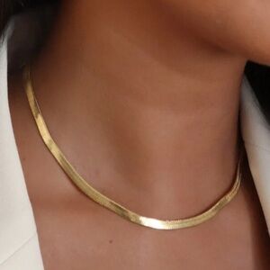 GOLD PLATED HERRINGBONE NECKLACE
